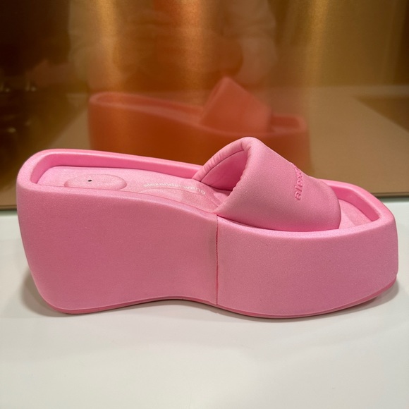 Alexander Wang Taji Platform Slides Size 38 Neon Bubblegum - Picture 13 of 16